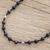 Halskette mit Perlen aus Onyx und Katzenauge - Verstellbare Stationshalskette aus Onyx und Katzenauge