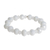 Crystal beaded stretch bracelet, 'Pure Glitter' - White Crystal Beaded Stretch Bracelet from Guatemala