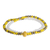 Crystal beaded wrap bracelet, 'Joyful Union' - Crystal Beaded Wrap Bracelet in Yellow and White