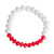Stretch-Armband mit Kristallperlen - Rotes und weißes Stretch-Armband mit Kristallperlen aus Guatemala