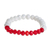 Crystal beaded stretch bracelet, 'Purity and Desire' - Red and White Crystal Beaded Stretch Bracelet from Guatemala