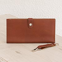 Leather passport wallet, 'Sienna Style' - Leather Passport Wallet in Solid Sienna