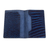 Leather passport wallet, 'Intricate Veins in Azure' - Navy and Azure Leather Passport Wallet from El Salvador (image 2d) thumbail