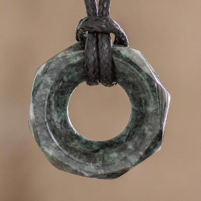 Jade pendant necklace, Dark Green Ancestral Treasure