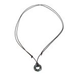 Jade pendant necklace, 'Dark Green Ancestral Treasure' - Faceted Dark Green Jade Pendant Necklace from Guatemala