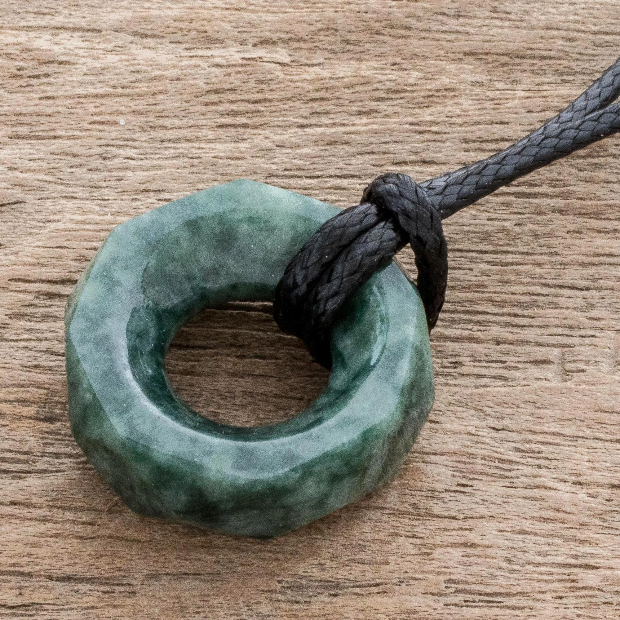 Faceted Green Jade Pendant Necklace from Guatemala Green Ancestral
