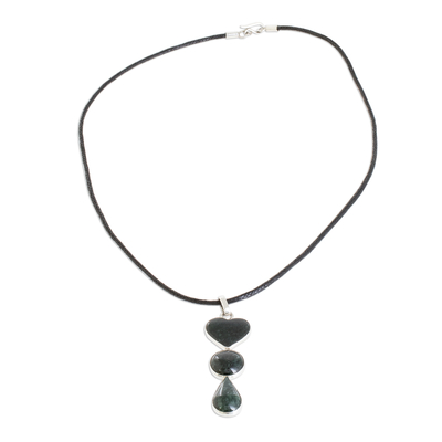 Jade pendant necklace, 'Heart Silhouette' - Heart-Shaped Jade Pendant Necklace from Guatemala