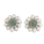 Jade stud earrings, 'Bubbly Flowers' - Bubble-Pattern Apple Green Jade Stud Earrings from Guatemala thumbail