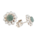 Jade stud earrings, 'Bubbly Flowers' - Bubble-Pattern Apple Green Jade Stud Earrings from Guatemala (image 2d) thumbail