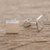 Sterling silver stud earrings, 'Square Simplicity' - High-Polish Square Sterling Silver Stud Earrings (image 2b) thumbail