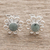 Jade stud earrings, 'Curly Petals' - Jade Stud Earrings with Circle Motifs from Guatemala thumbail
