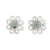 Jade stud earrings, 'Apple Daisies' - Jade Stud Earrings with Floral Motifs from Guatemala thumbail