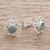 Jade stud earrings, 'Apple Daisies' - Jade Stud Earrings with Floral Motifs from Guatemala (image 2b) thumbail