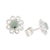 Jade stud earrings, 'Curly Petals' - Jade Stud Earrings with Circle Motifs from Guatemala (image 2c) thumbail