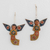Wood wall ornaments, 'Flower Angels' (pair) - Hand-Painted Wood Angel Wall Ornaments from Guatemala (Pair)
