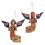 Wood wall ornaments, 'Flower Angels' (pair) - Hand-Painted Wood Angel Wall Ornaments from Guatemala (Pair) thumbail