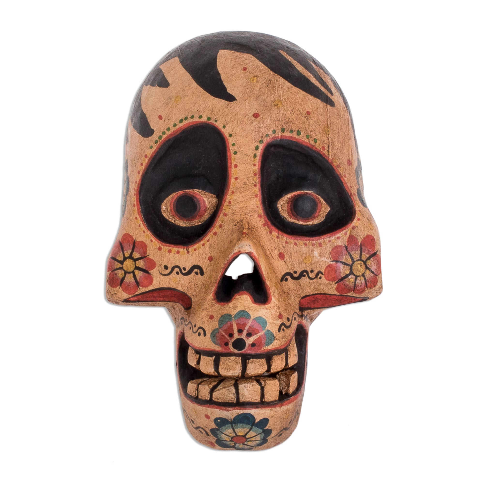 Market | Pinewood Grinning Skull Crafted in Guatemala - Friend
