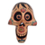 Holzmaske - Rustikale lächelnde Totenkopfmaske aus Kiefernholz, hergestellt in Guatemala