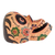 Holzmaske - Rustikale lächelnde Totenkopfmaske aus Kiefernholz, hergestellt in Guatemala
