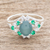 Jade cocktail ring, 'Brilliant Verdant' - Oval Jade and CZ Cocktail Ring Crafted in Guatemala thumbail
