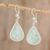 Jade dangle earrings, 'Apple Green Dimensional Drops' - Drop-Shaped Apple Green Jade Dangle Earrings from Guatemala (image 2) thumbail
