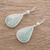 Jade dangle earrings, 'Apple Green Dimensional Drops' - Drop-Shaped Apple Green Jade Dangle Earrings from Guatemala (image 2b) thumbail