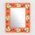 Wood wall mirror, 'Flowers of the Field' - Cheerful Orange Floral Wood Wall Mirror thumbail