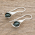 Jade drop earrings, 'Dark Green Calla Lilies' - Silver and Jade Floral Drop Earrings from Guatemala (image 2b) thumbail