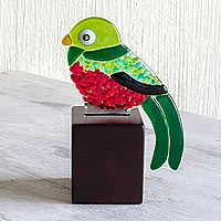 Art glass figurine, Guatemalan Bird