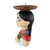Ceramic candleholder, 'Girl from Cabañas' - Colorful Ceramic Salvadoran Girl Candleholder