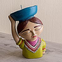 Ceramic candleholder, 'Panchita'