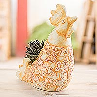 Featured review for Terracotta flower pot, Proud Ginger Rooster