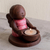 Ceramic tealight candleholder, 'Little Angel' - El Salvadoran Ceramic Angel Candleholder thumbail