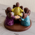 Ceramic tealight candleholder, 'Three Angels of Light' - Colorful Ceramic Tealight Candleholder with 3 Little Angels