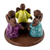 Portavelas de cerámica - Portavelas de cerámica de colores con 3 angelitos