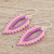 Ohrhänger aus Glasperlen - Ohrhänger mit Glasperlen in Rosa aus El Salvador