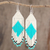 Glass beaded waterfall earrings, 'Ocean Diamonds' - Diamond Pattern Glass Beaded Waterfall Earrings