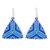 Pendientes colgantes con cuentas de cristal - Aretes colgantes triangulares con cuentas de vidrio en azul