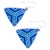 Pendientes colgantes con cuentas de cristal - Aretes colgantes triangulares con cuentas de vidrio en azul