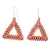Glass beaded dangle earrings, 'Psychedelic Prisms' - Psychedelic Triangular Glass Beaded Dangle Earrings