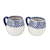 Ceramic mugs, 'Tazumal Dots' (pair) - Navy and White Ceramic Mugs from El Salvador (Pair)