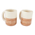 Ceramic mugs, 'Tazumal Arrows' (pair) - Hand Crafted Ceramic Mugs with Arrow Motif (Pair) (image 2b) thumbail