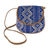 Handwoven cotton and faux suede sling, 'Feminine Subtlety in Blue' - Blue and Beige Cotton Sling Bag from Guatemala (image 2a) thumbail