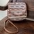 Handwoven cotton and faux suede sling, 'Sweet Spring' - Striped Pattern Hand Woven Cotton Sling Bag