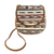 Handwoven cotton and faux suede sling, 'Sweet Spring' - Striped Pattern Hand Woven Cotton Sling Bag (image 2a) thumbail