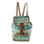 Cotton backpack, 'Antigua Fields' - Green Jaspe Weave Cotton Backpack from Guatemala (image 2a) thumbail