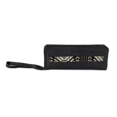 Hand Crafted Black Faux Leather Wristlet