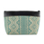 Handwoven cotton cosmetic bag, 'Sweet Journey in Aqua' - Hand Woven Cosmetic Bag in Aqua and Beige (image 2c) thumbail