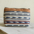 Handwoven cotton cosmetic bag, 'Antigua Azul' - Faux Suede Trimmed Cotton Cosmetic Bag thumbail