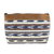 Handwoven cotton cosmetic bag, 'Antigua Azul' - Faux Suede Trimmed Cotton Cosmetic Bag (image 2a) thumbail